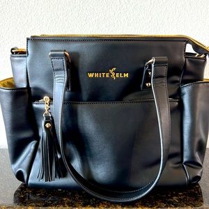 White Elm Black Vegan Leather Gemini Mini Convertible Backpack